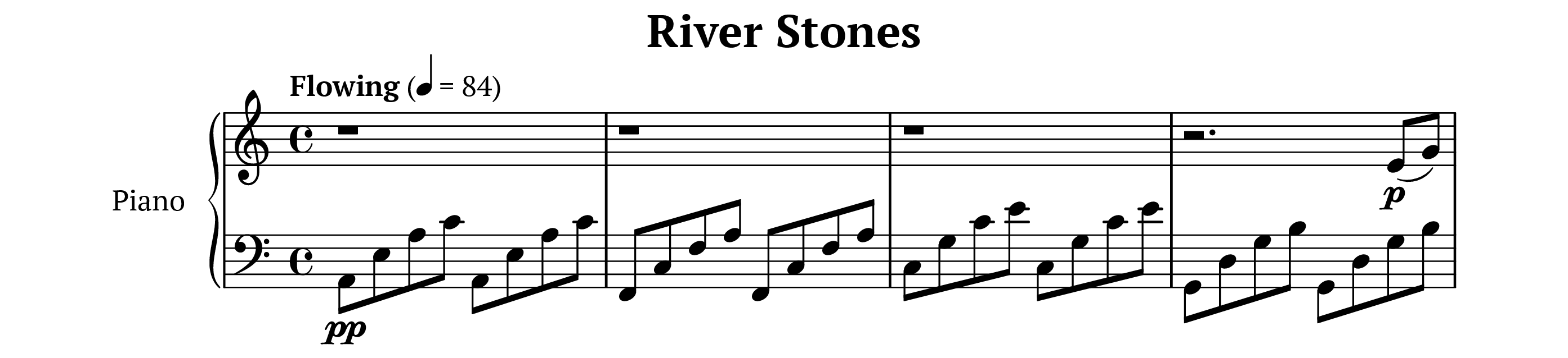 River Stones — gesetzte Partitur