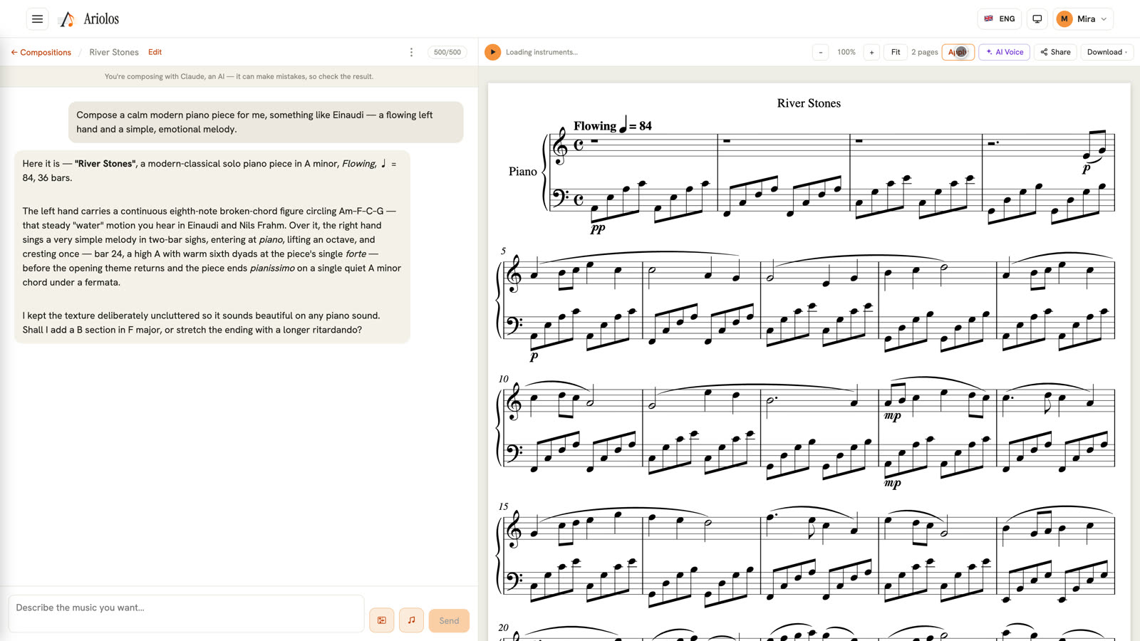Edit the score by hand